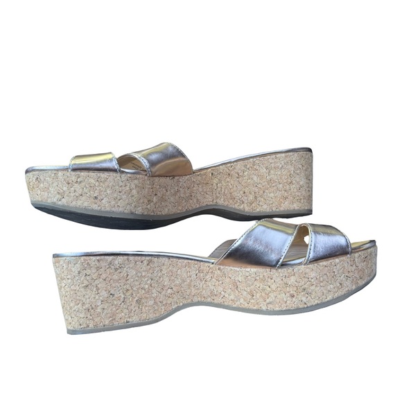 Talbots Metallic Rose Gold Cross-Strap Sandals - Picture 3 of 4